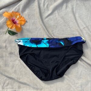 Be Creative Women's Black and Blue Swim Bottom - Size 14